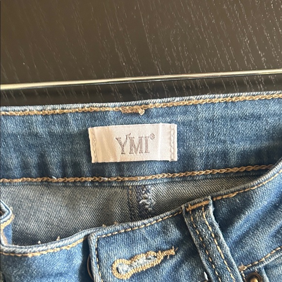 YMI Blue Flare Jeans with Distressed Details - Picture 5 of 6